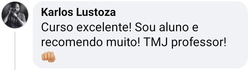 Karlos Lustoza: Curso excelente! Sou aluno e recomendo muito! TMJ professor!